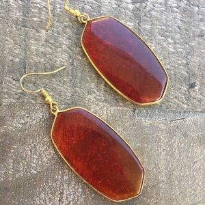 Red Crystal Glass Earrings